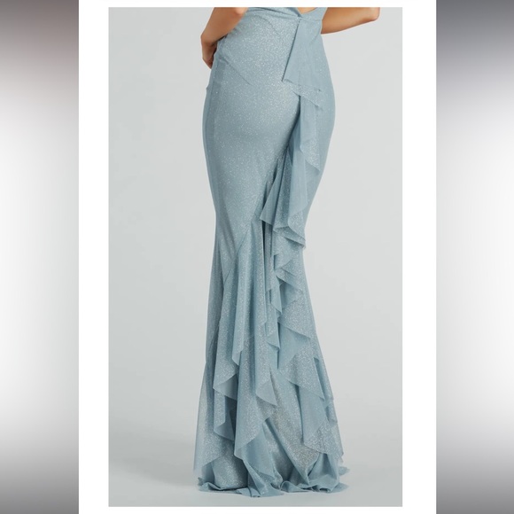 Brand new stunning blue shimmer formal dress wedding prom size small - Picture 4 of 8